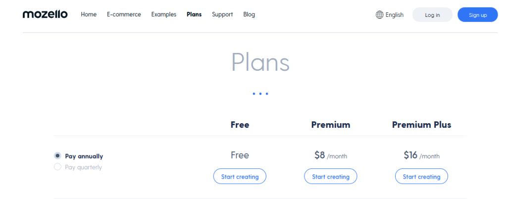Mozello-Pricing
